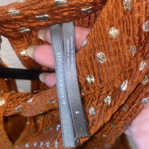 Anthropologie Lennox Gold Polka Dot Halter Top - Picture 4 of 7